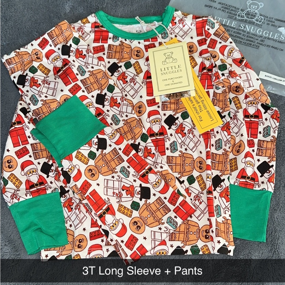 Little Snuggles Bamboo 3T Long Sleeve + Pants Christmas LEGO Print, NIP/NEW